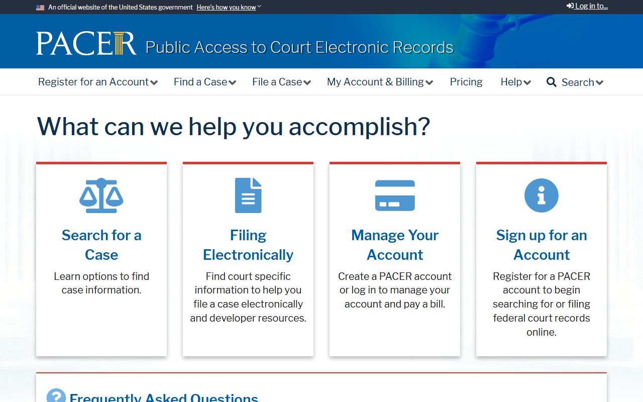 PACER federal court records access for Fort Bend County cases