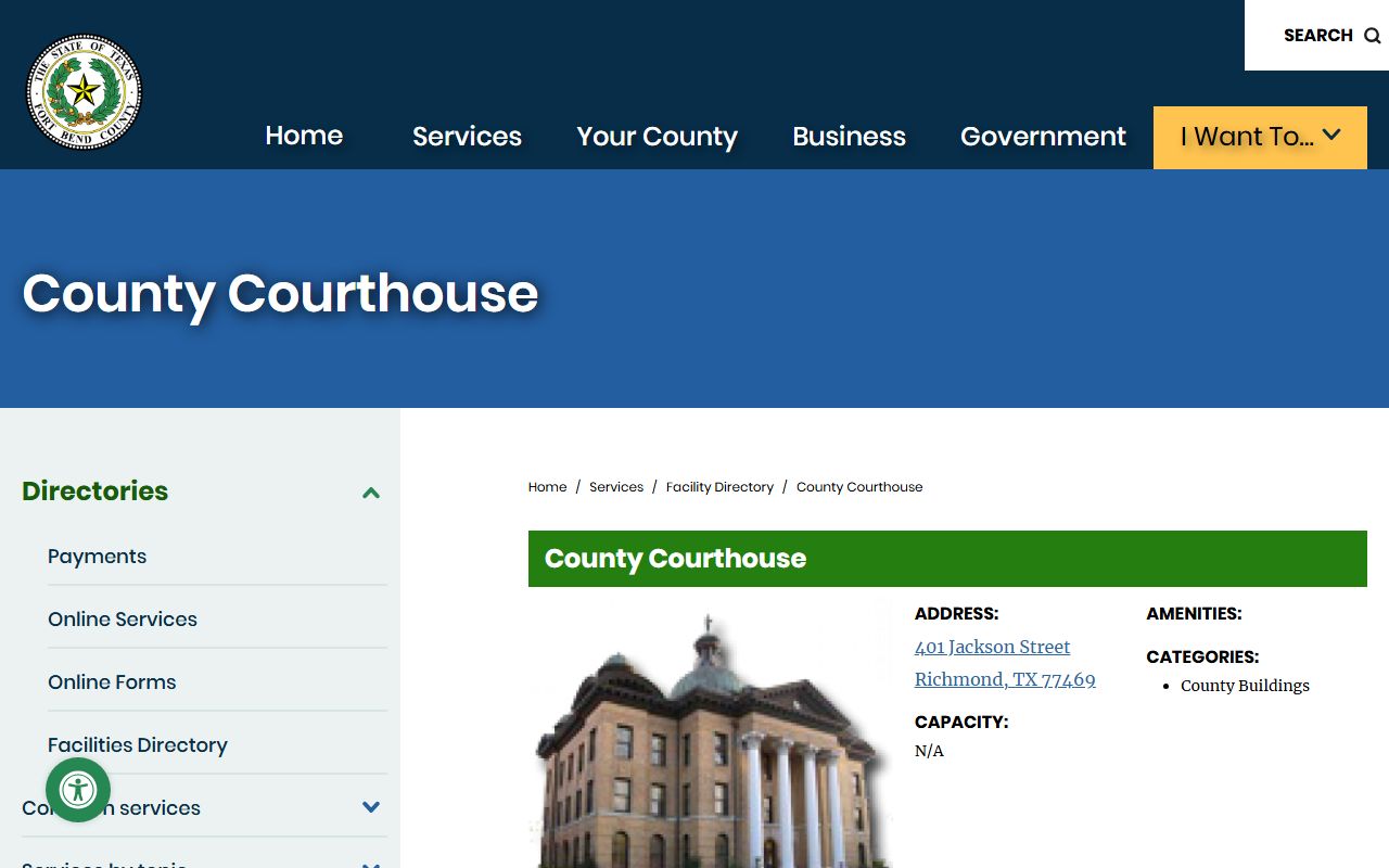 Fort Bend County historic county courthouse facility and restoration