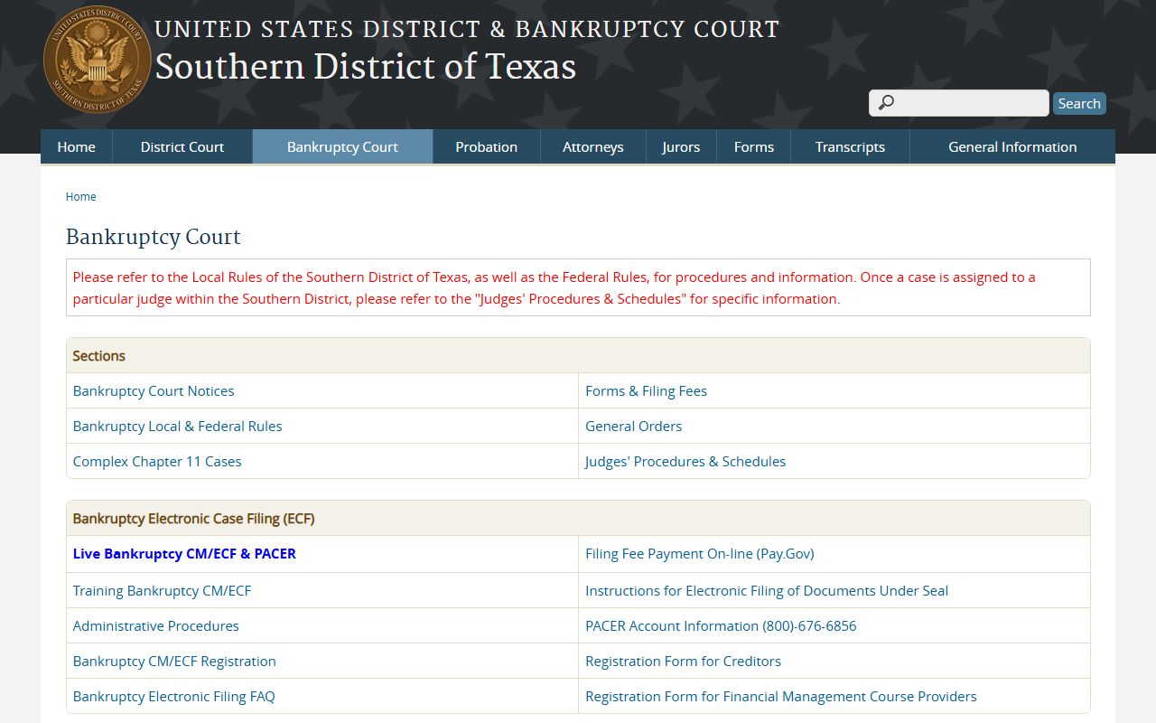 Southern District of Texas bankruptcy court, separate from Fort Bend County probate