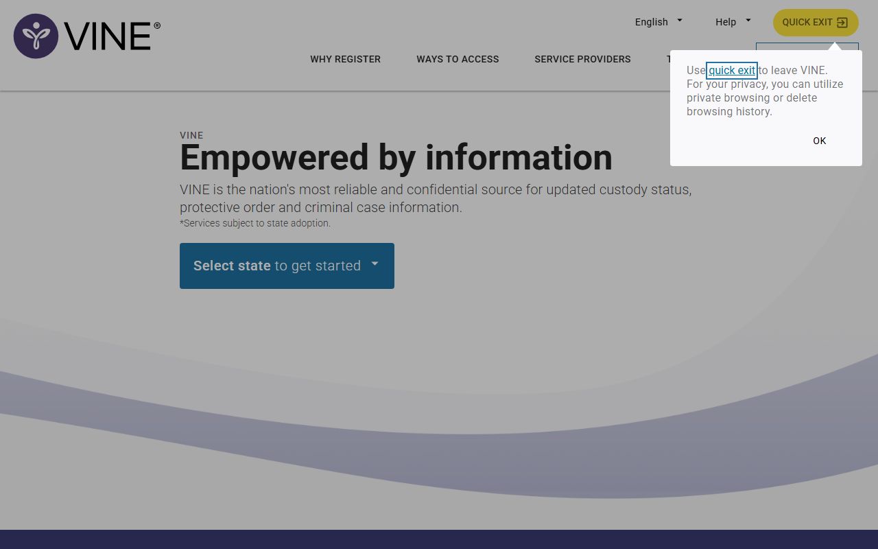 VINELink custody notification portal for Fort Bend County releases